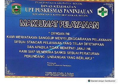 Maklumat Pelayanan Puskesmas Paninjauan - foto 1